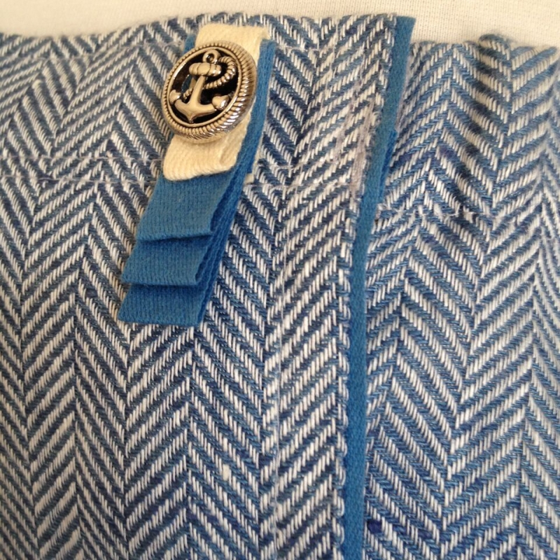 women sauna bath and spa skirt light blue with fishbone pattern