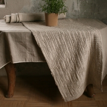 Linen Runner. Gray with Pleats 40x155