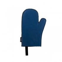 Leather Oven Mitten. Blue