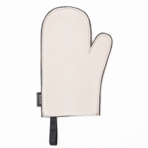 Leather Oven Mitten. Natural white
