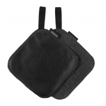 Leather Pot Holder, black