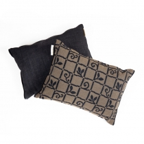 Decorative black pillow Leaves, 35x25cm