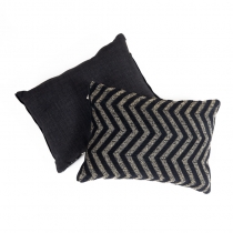 Decorative black pillow Zig-Zag, 35x25cm