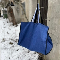 Kangaslaukku XXL. Sininen