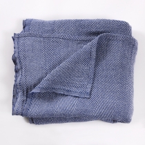 Linen Tablecloth. Blue/White Fishbone pattern 138x235
