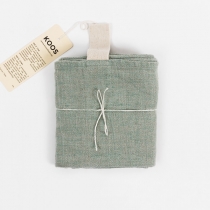 Big Linen Towel. Mint green with Fishbone Pattern