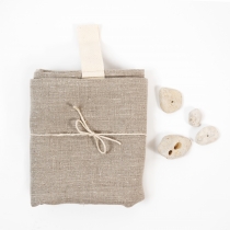 Big Linen Towel. Gray with White Hanger