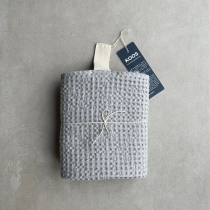 Big Linen Towel. Gray Waffle Fabric