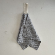 Linen Small Towel.  Light Gray Waffle Fabric