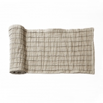 Linen Sauna Seat Cover. Long, Gray with Wide Pleats